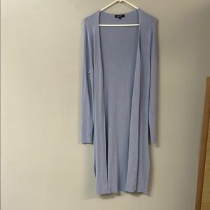 Light Blue Open Front Cardigan